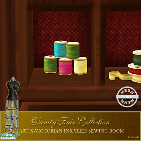 Sims 2 — Vanity Fair Sewing Room - Threads Mesh by Cashcraft — A favorite pastime for Victorian Ladies--sewing! Part X of