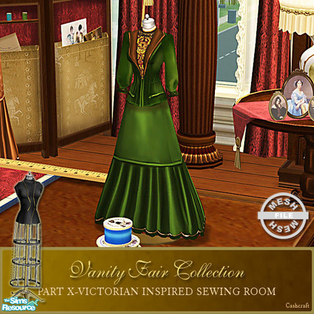 Sims 2 — Vanity Fair Sewing Room - Small Dressform Mesh by Cashcraft — A favorite pastime for Victorian Ladies--sewing!