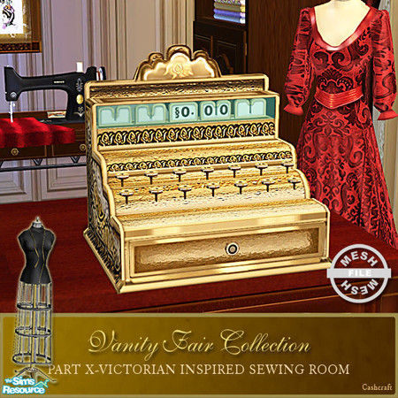 Sims 2 — Vanity Fair Sewing Room - Cash Register Base Mesh by Cashcraft — A favorite pastime for Victorian