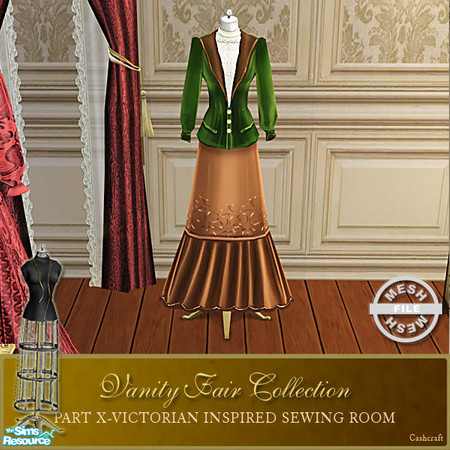 Sims 2 — Vanity Fair Sewing Room - Dressform002 Mesh by Cashcraft — A favorite pastime for Victorian Ladies--sewing! Part