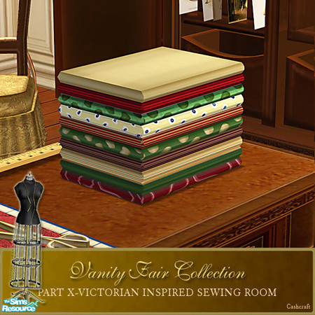 Sims 2 — Vanity Fair Sewing Room - Fabrics Recol by Cashcraft — A favorite pastime for Victorian Ladies--sewing! Part X
