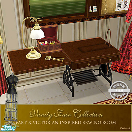 Sims 2 — Vanity Fair Sewing Room - Sewingdesk Mesh by Cashcraft — Desk for the computer sewing machine. A favorite