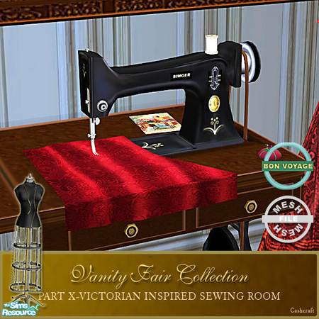 Sims 2 — Vanity Fair Sewing Room - Sewing machine Mesh BV by Cashcraft — A favorite pastime for Victorian Ladies--sewing!
