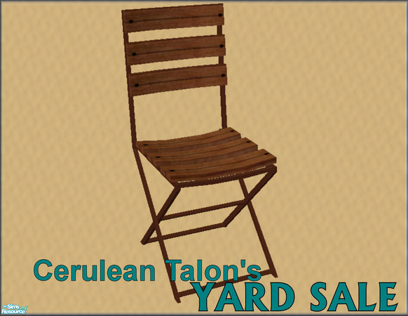 Sims 2 — Yard Sale! - Dining Chair by Cerulean Talon — Moving up in the world, the Shanty Boat family are selling their