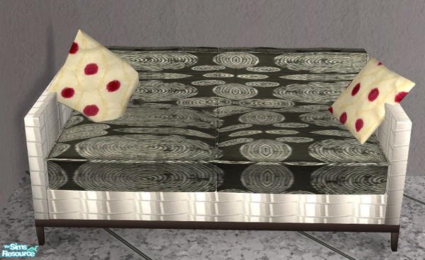 Sims 2 — TC 55 Geneva Living - Loveseat by H3wwy — Pure Luxury. Silver framed sofas, with designer fabrics. You have