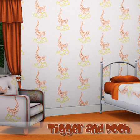 Sims 3 — Tigger and Pooh by kittyispretty69 — A children's room wall for all your sim kids who love Winnie the Pooh and
