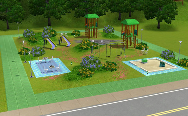Sims 3 — Vyper Pool Right by daisylee — playground and chess This is one of 4 lots that I have in my modern hood that are