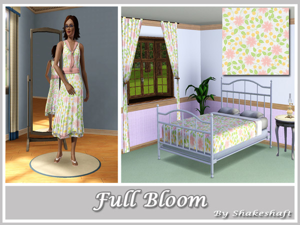 Sims 3 — ASC_Full_Bloom by Shakeshaft — Floral pattern great for walls,furnishings and clothing.