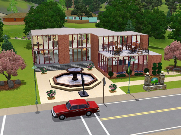 Sims 3 — Meramac Library by katbileu — A new modern library built for the ultimate Sim enjoyment. Beside numerous books