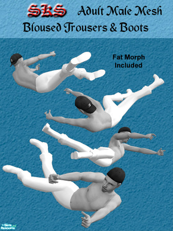 Sims 2 — Mesh_AMB Bloused Boots by 71robert13 — Military style bloused pants showing off a nice boot. Boot Texture map