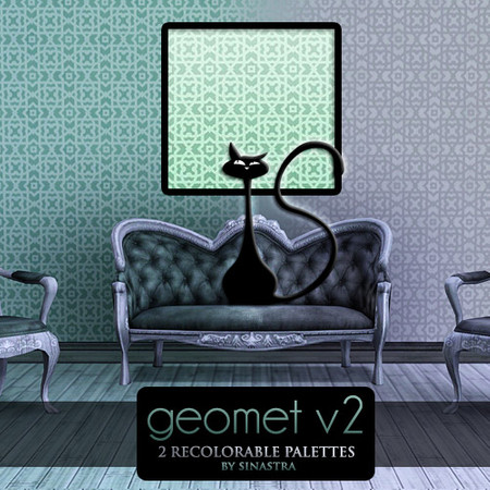 Sims 3 — Geomet v2 [Pattern] by Sinastra — This pattern has 2 recolorable palettes. It features a geometric design. 