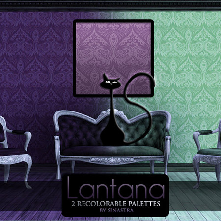 Sims 3 — Lantana [Pattern] by Sinastra — This pattern has 2 recolorable palettes. It features an intricate peacock