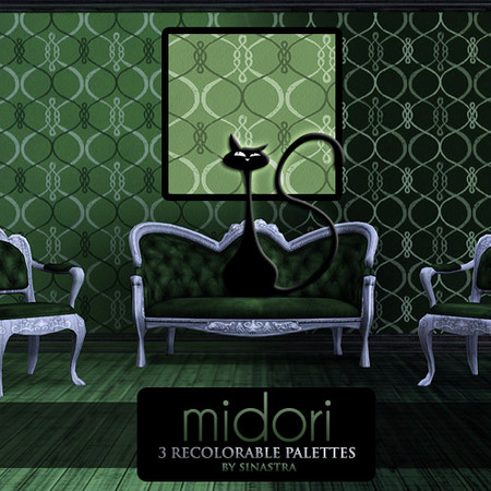 Sims 3 — Midori [Pattern] by Sinastra — This pattern has 3 recolorable palettes. It features a grunge overlapping design.