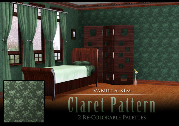 Sims 3 — Claret by Vanilla Sim — Opulent floral trail inlayed with a pattern fill of grace. 