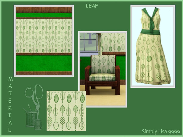 Sims 3 — Leaf by lisa9999 — Geometric leaf pattern. Difeerent designed leaves going up and down. Great for walls, floors,