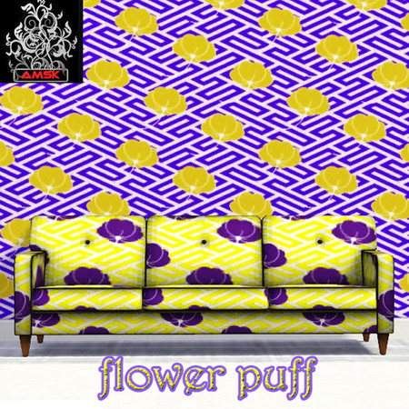 Sims 3 — flower puff by amsk — yellow, white, purple