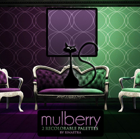 Sims 3 — Mulberry [Pattern] by Sinastra — This pattern has 2 recolorable palettes. It features a retro circle design.