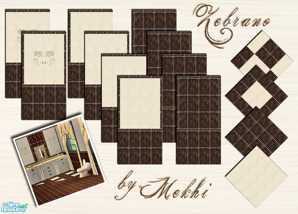 Sims 2 — Zebrano by Mekhi — An elegant set of modular wall and floor tiles for your kitchen and bathroom. Hope you like