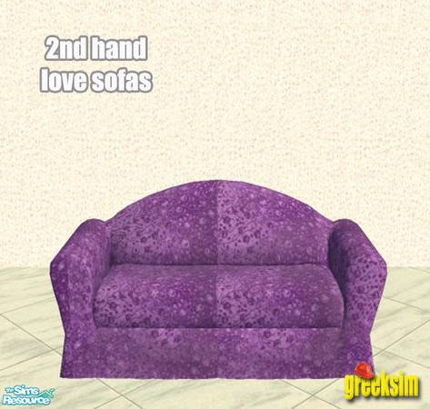 Sims 2 — grks 2nd hand love sofas - 3 by greeksim — One of 8 worn out velvet love seats which are what your sims need for
