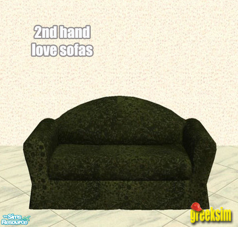 Sims 2 — grks 2nd hand love sofas - 1 by greeksim — One of 8 worn out velvet love seats which are what your sims need for