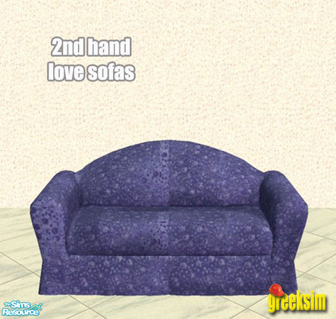 Sims 2 — grks 2nd hand love sofas - 2 by greeksim — One of 8 worn out velvet love seats which are what your sims need for