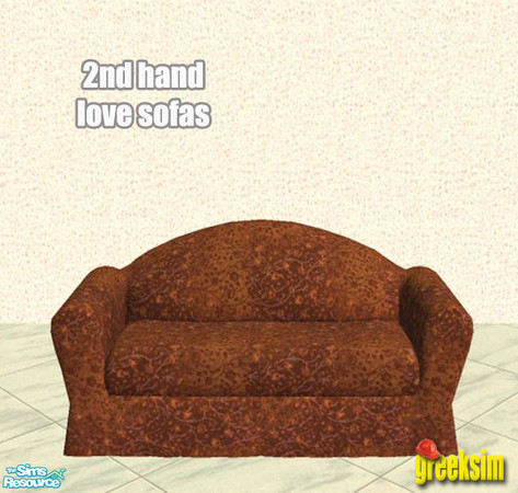 Sims 2 — grks 2nd hand love sofas -5 by greeksim — One of 8 worn out velvet love seats which are what your sims need for