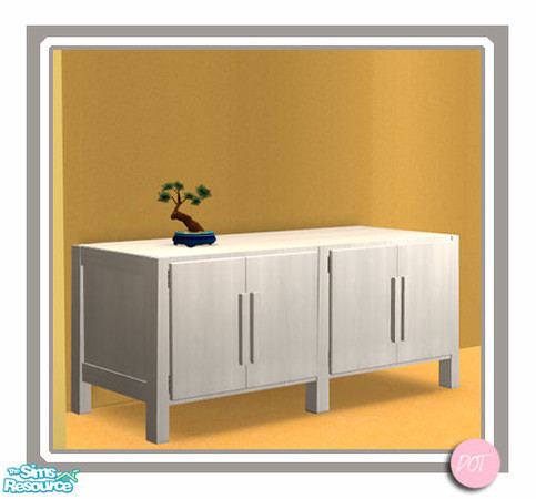 Sims 2 — Tea Entry Cabinet White Wood by DOT — Tea Entry Cabinet Whitewood. 5 Meshes plus recolors. Cabinet, Table Lamp,