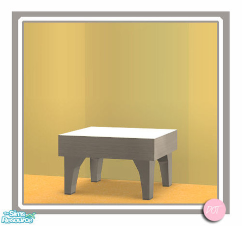 Sims 2 — Tea Entry Square Coffee Table White Wood by DOT — Tea Entry Square Coffee Table Whitewood. 5 Meshes plus