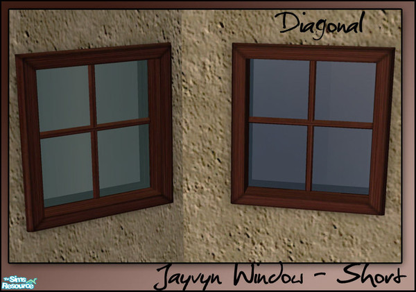 Sims 2 — Jayvyn Build Set - Short Window - Diagonal by sim_man123 — Diagonal version of my Short Jayvyn Window. Required