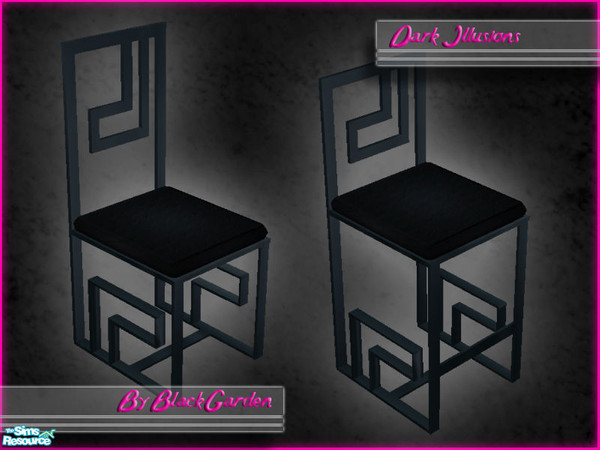 Sims 2 — Dark Illusions Dining Set - Black Seat by BlackGarden — A black seat cushion for the chair from the