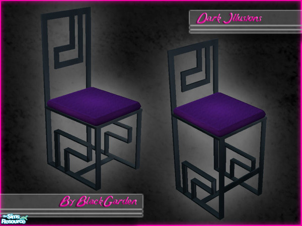 Sims 2 — Dark Illusions Dining Set - Purple Seat by BlackGarden — A purple seat cushion for the chair from the