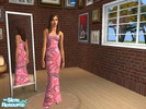 Sims 2 — Paisley formalwear by QueenEmzy — a cute strapless pink paisley dress by QueenEmzy
