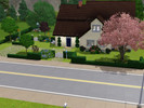Sims 3 — French Country Cottage by stevihj — Blue and yellow patterns fill this white trimmed cottage. 1 bedroom and 1