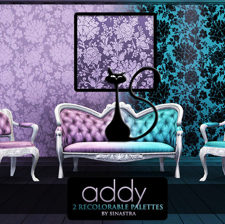 Sims 3 — Addy [Pattern] by Sinastra — This pattern has 2 recolorable palettes. It features a floral design. 