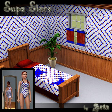 Sims 3 — Stars by Artamishia — Star Covered Fabric