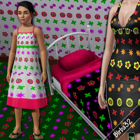 Sims 3 — Blac floral pattern big by Birba32 — Little flowers