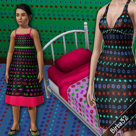 Sims 3 — Blac floral pattern small by Birba32 — Little flowers