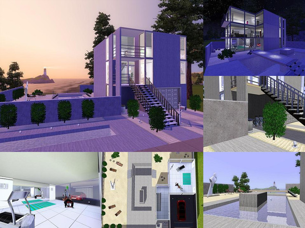 Sims 3 — Cuboid by madaya74 — A modern house for modern sims. Basement with fitnessroom and garage. 1st floor with small