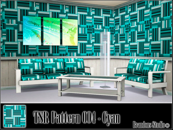 Sims 3 — TSR Pattern 004 - Cyan by brandontr — BrandonTR@TSR