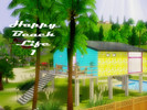 Sims 3 — Happy Beach Life Beach Shack 1 by kalirinah — Colourful and happy small hut for a single sim (or a couple) who