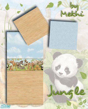 Sims 2 — Jungle by Mekhi — Two carpets and a matching wallpaper for your nursery room, enjoy! :)