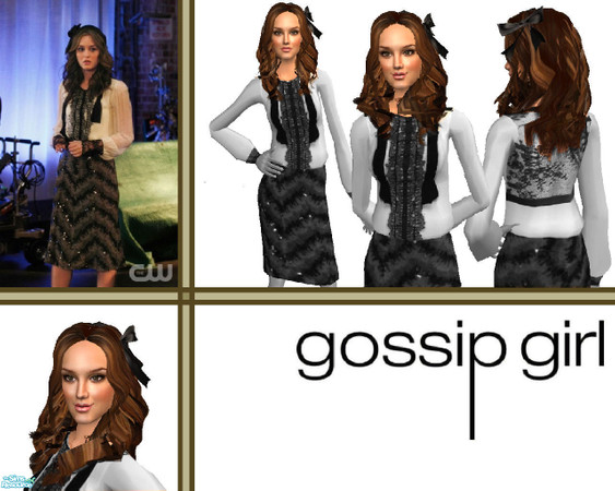Sims 2 — Jennifer Oulette Black Bow Headband  by ancsie18 — Jennifer Oulette Black Bow Headband as seen on Blair Waldorf