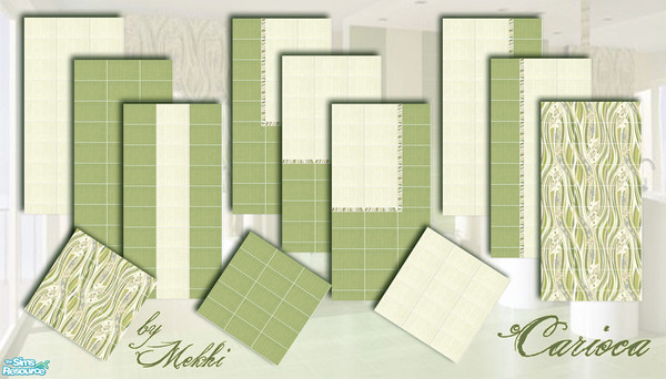 Sims 2 — Carioca by Mekhi — An elegant set of modular, tiled walls and floors for your kitchen or bathroom. All comments