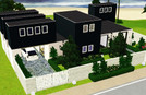 Sims 3 — Black and White Recatangular by raraurie — A one-storey mid-size modern house with black and white accents. 2