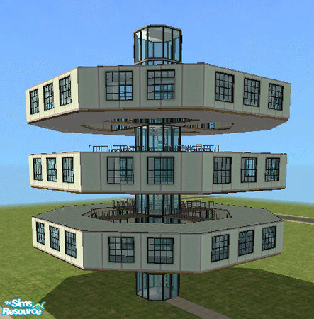 Sims 2 — Spacestation 34-KF (green version) by loopyproductions — A spacestation with three rings, each ring has one