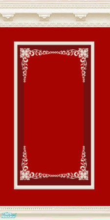 Sims 2 — MRC Elaborate Walls - Deep Red by MidnightRose — I came upon this design while looking for vintage wall designs.