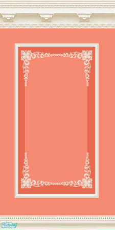 Sims 2 — MRC Elaborate Walls - Tangy Tangerine by MidnightRose — I came upon this design while looking for vintage wall