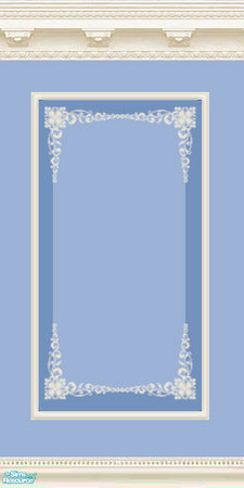 Sims 2 — MRC Elaborate Walls - Bold Blue by MidnightRose — I came upon this design while looking for vintage wall