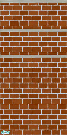 Sims 2 — MRC Old Brick Walls - Center with Dividers by MidnightRose — Center section with concrete dividers. Part of the