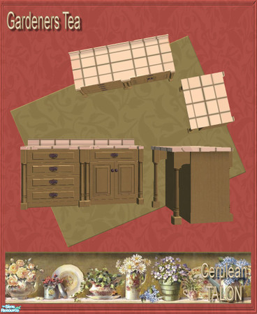 Sims 2 — Gardeners Tea Kitchen - Counters by Cerulean Talon — Go green with this rich colored and textured counters with